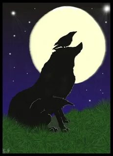 Wolf and raven