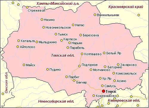 Города томской области карта. Карта Томской области с городами. Кедровый Томская область на карте. Карта Томской области с населенными пунктами. Г Стрежевой Томская область на карте.