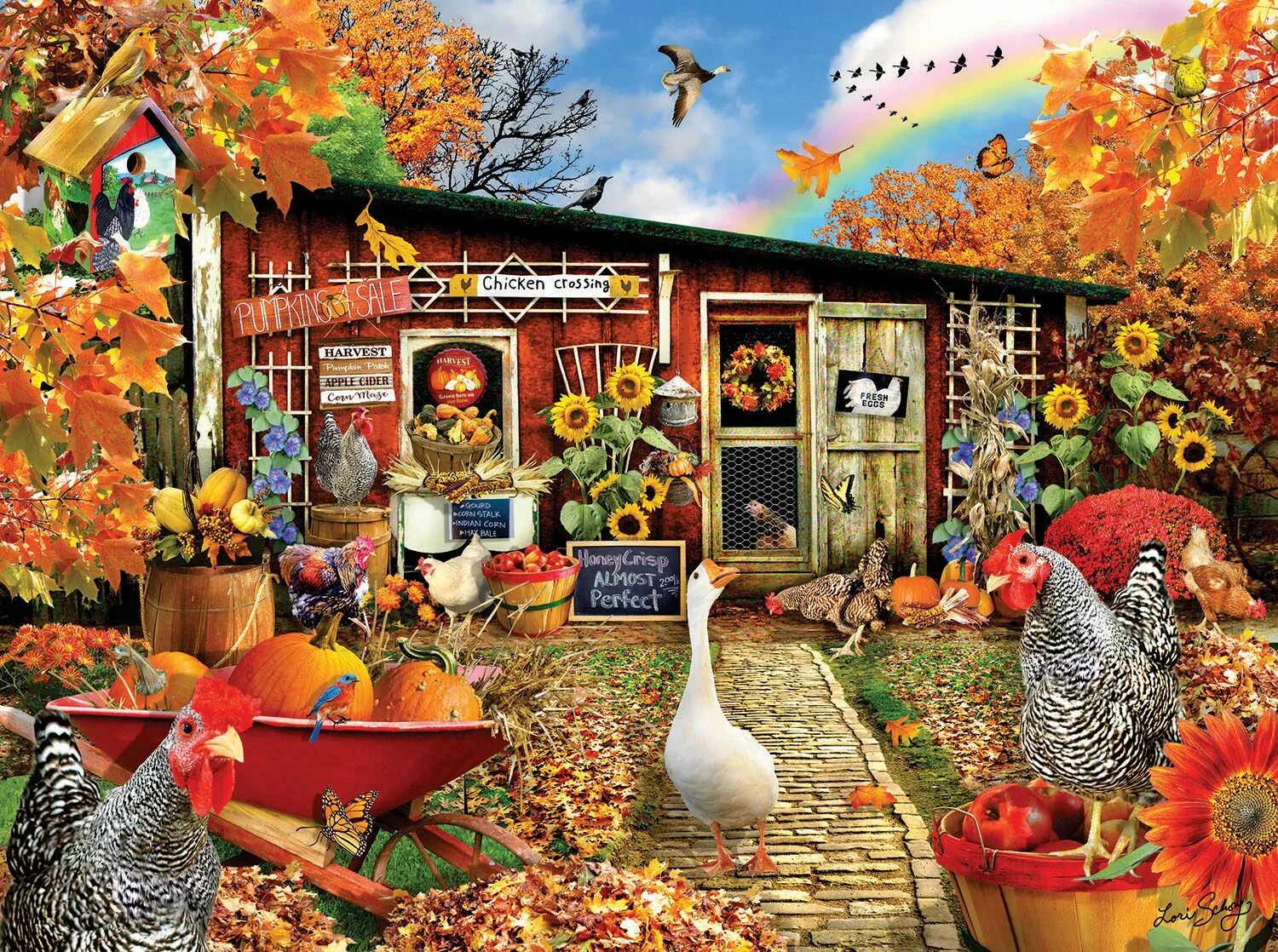 Пазл chicken. Lori schory. птичий двор пазлы. баннер птичий дворик. one autumn day a chicken.
