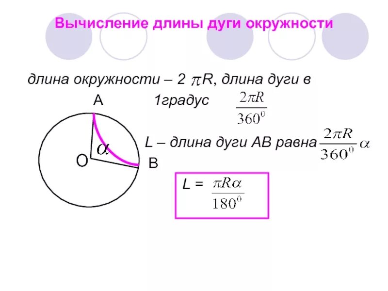 Длина дуги окружности. Вычисление длины дуг окружности. Длина дуги круга. Вычисление длины дуги окружности.