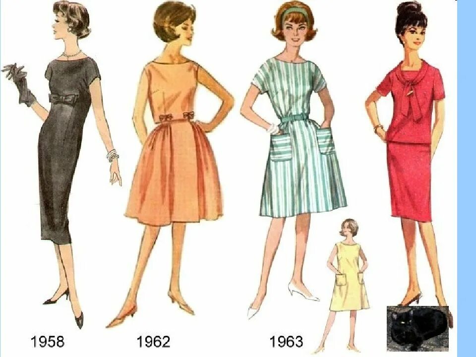 Ив сен-Лоран одежда 60е. Мода второй половины 20 века. Платья разных годов. Одежда 20 века. Мода одежда и ткани разных времен презентация