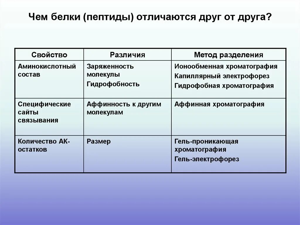 Чем отличаются белки