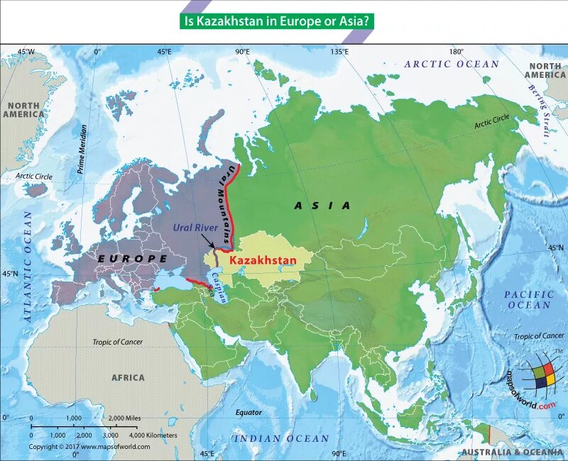 На какие части света делится евразия. Казахстан на карте Европы и Азии. Казахстан Европа и Азия. Граница Европы и Азии в Казахстане на карте. Евразия границы Европы и Азии.