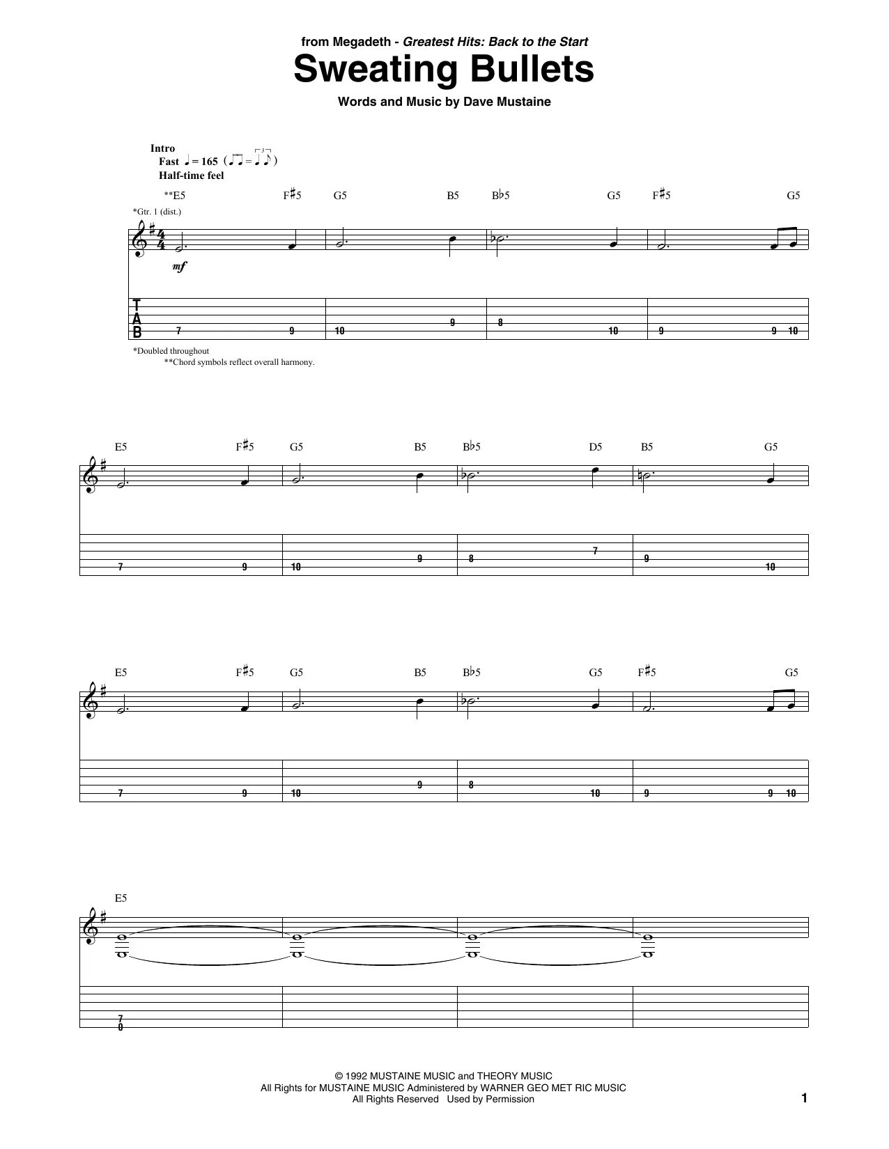 Sweater tabs. Megadeth sweating bullets. megadeth symphony of destruction табы. megadeth tabs. мегадет ноты.