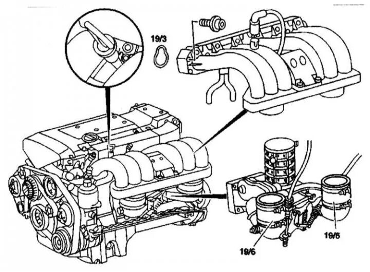 Ньюансы снятие ГБЦ Двигатель М-102 Mercedes 190 w201, w124 - Mercedes-Benz 190 (