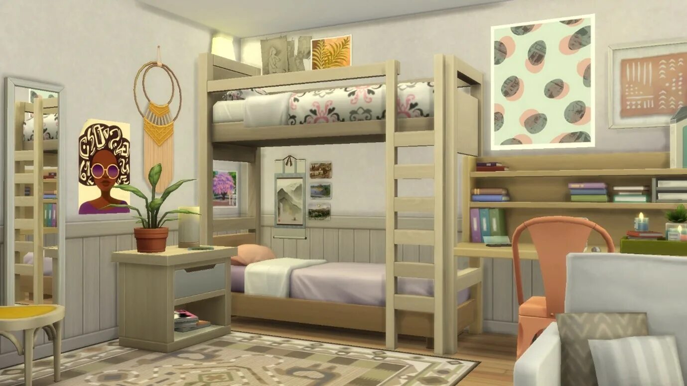 Sims спят. Sims 4 двухъярусная кровать. Кровать double-decker wood bed симс 4. Кровать из досок симс 4. Симс 4 кровать.