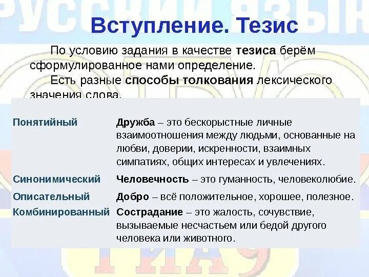 Советы по написанию сочинения на ОГЭ по русскому языку. Задание 15.1 - презентац