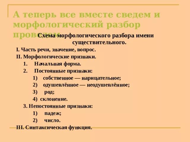 Морфологический разбор слова постоянные признаки глагола. Постоянные признаки существительного в морфологическом разборе 5. Морфологический анализ имени существительного 5 класс презентация. Признаки морфологического разбора имени существительного. Схема морфологического разбора существительного 5 класс.