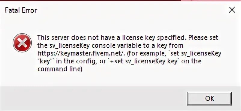 Please set the key. Please set the key