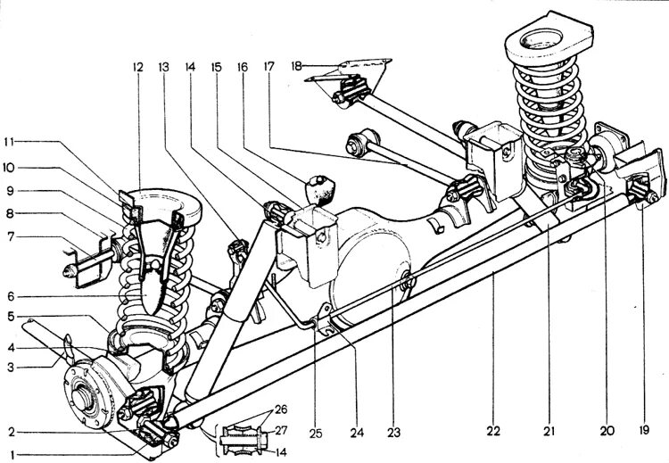 Элементы задней подвески. Схема передней подвески ВАЗ 2106. Задняя подвеска ВАЗ 2101 чертеж. Схема подвески ВАЗ 2106. Подвеска заднего моста ВАЗ 2107.