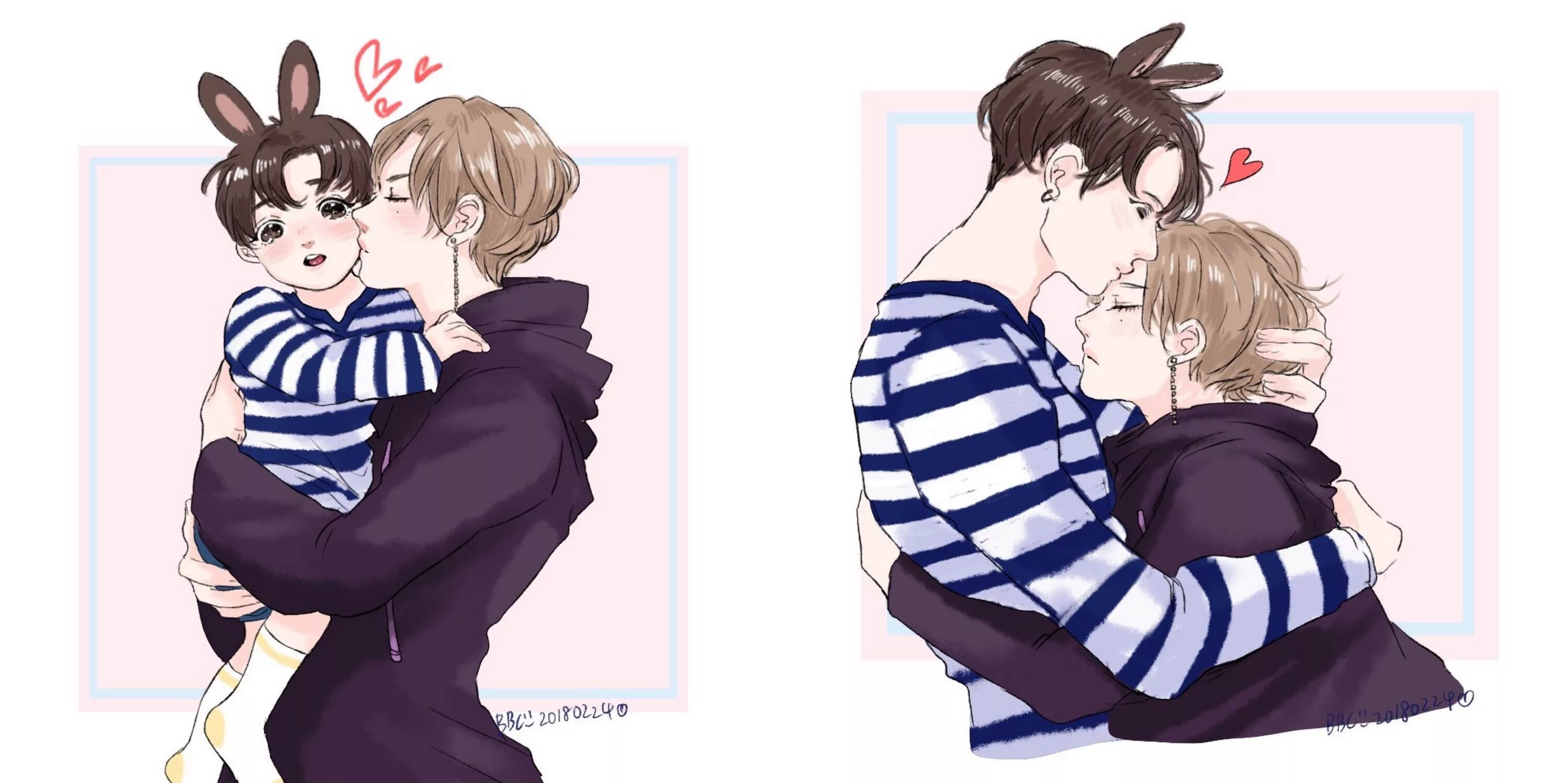 Читать фанфик бтс бесправный мальчик. BTS Vkook Art омегаверс. BTS Vkook. BTS Vkook Чиби. Вигуки семья арты.