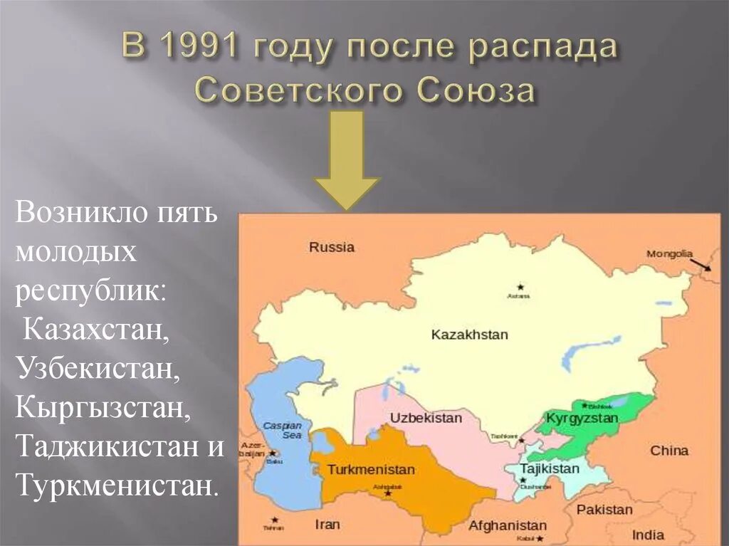 Какие государства образовались после распада советского союза. Средняя Азия при СССР. Государства Азии после распада СССР. Бывшие Республики средней Азии в СССР. Государства на которые распался СССР.