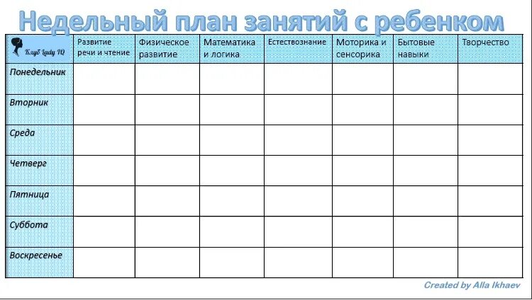 Недельный план. Недельный план занятий. План занятий с ребенком. Таблица планирования. Таблица планов на лето