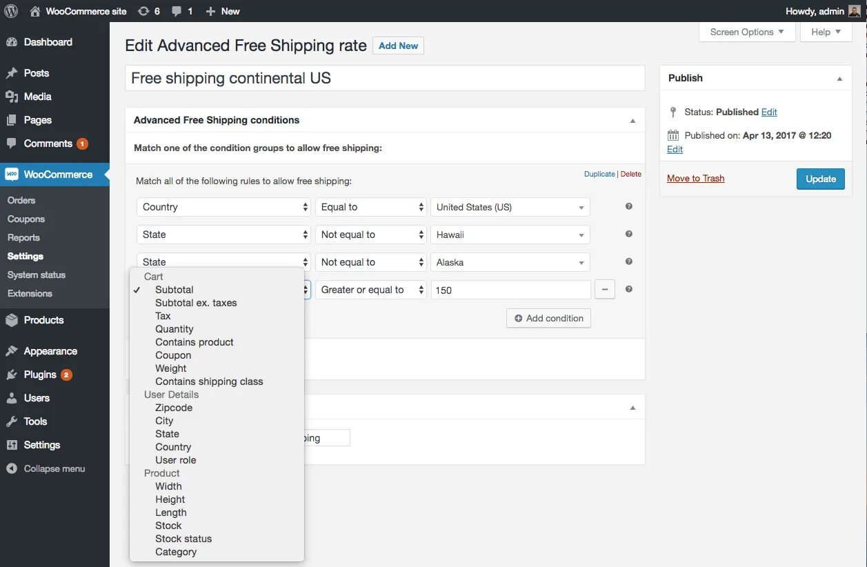 Advanced shipping