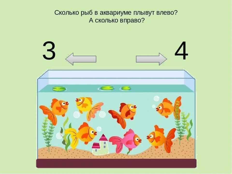 В 7 аквариумах было поровну рыбок. Игровое упражнение «рыбки в аквариуме».. Аквариум и рыбки по занятию ФЭМП. Рыбки математика для дошкольников. Рыбки в аквариуме по математике в средней группе.