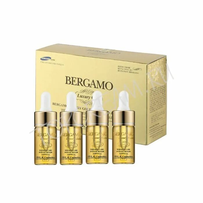 Bergamo Luxury Gold Collagen & Caviar Wrinkle Care intense Repair Ampoule Set (13ml*4ea). Bergamo Luxury Gold набор. Набор ампульных сывороток с коллагеном и золотом Бергамо. Bergamo Luxury Gold Hibiscus Wrinkle & Whitening Care Ampoule. Сыворотка для коррекции морщин с золотом актив