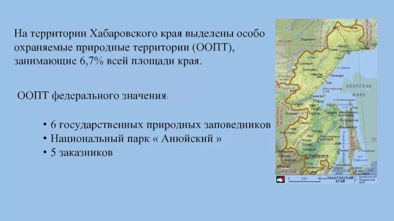 Хабаровский край какая зона. Заповедники Хабаровского края на карте. Особо охраняемые территории Хабаровского края. Хабаровский край ООПТ федерального значения на карте. ООПТ Хабаровского края карта.