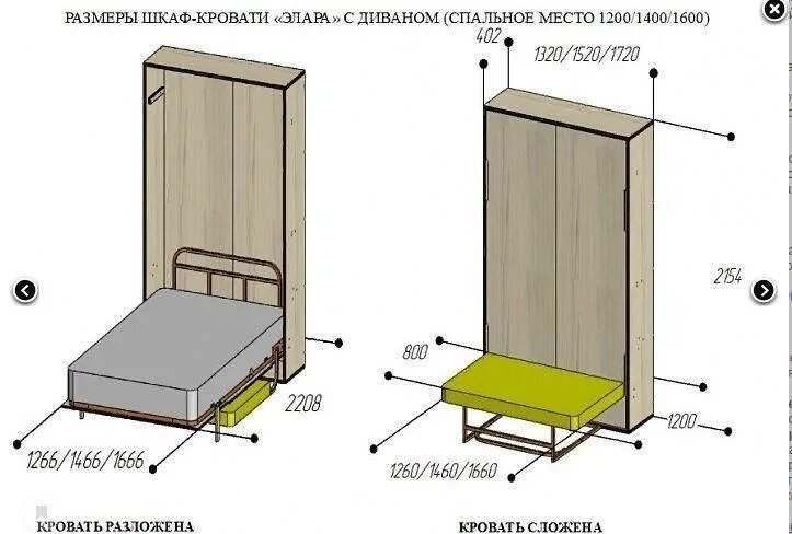 Шкаф кровать схема