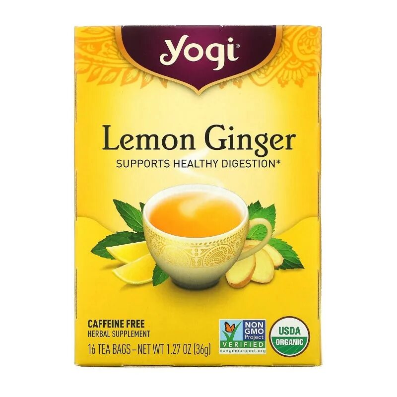 Купить чай лимон. Чай Ginger Tea. Yogi Tea Organic. Yogi Tea Lemon Ginger. Ginger Lemongrass Tea.
