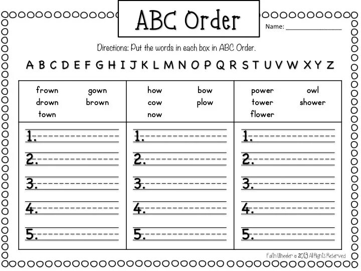 First words tests