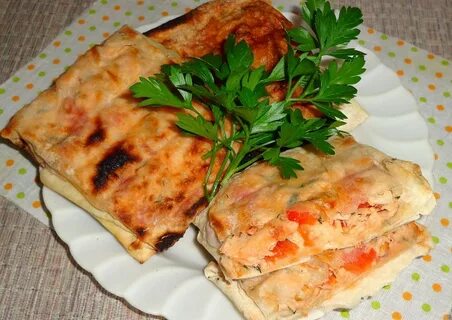 Филе минтая в лаваше