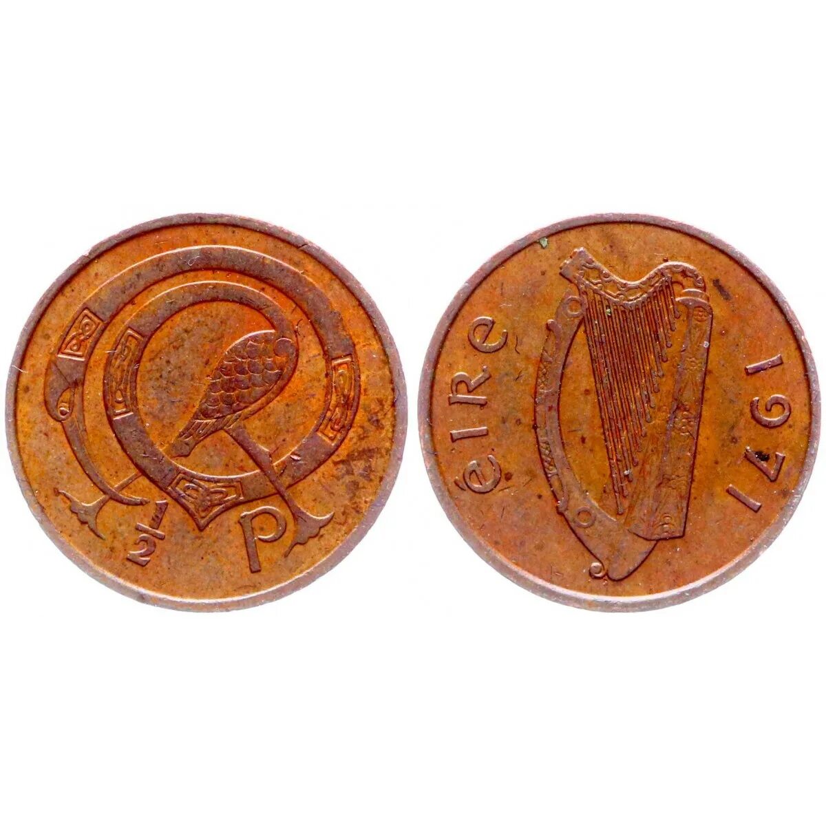 Монета ирландские 1клевир. Ирландская Монетка. Монета 1 пенни 1971. Ирландия 1 пенни 1976.