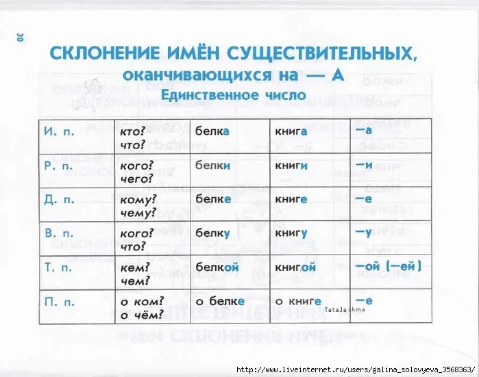 Просклоняйте словосочетания самая любимая книга. Правила по русскому языку. Правило русского языка. Склонения существительных таблица. Склонение имен существительных.