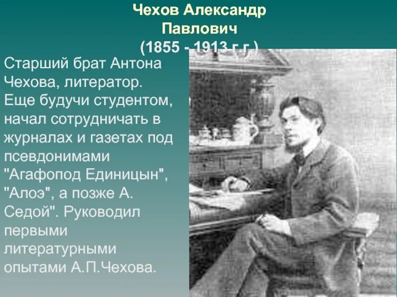 Братья Чехова Антона Павловича. А п чехов друзья