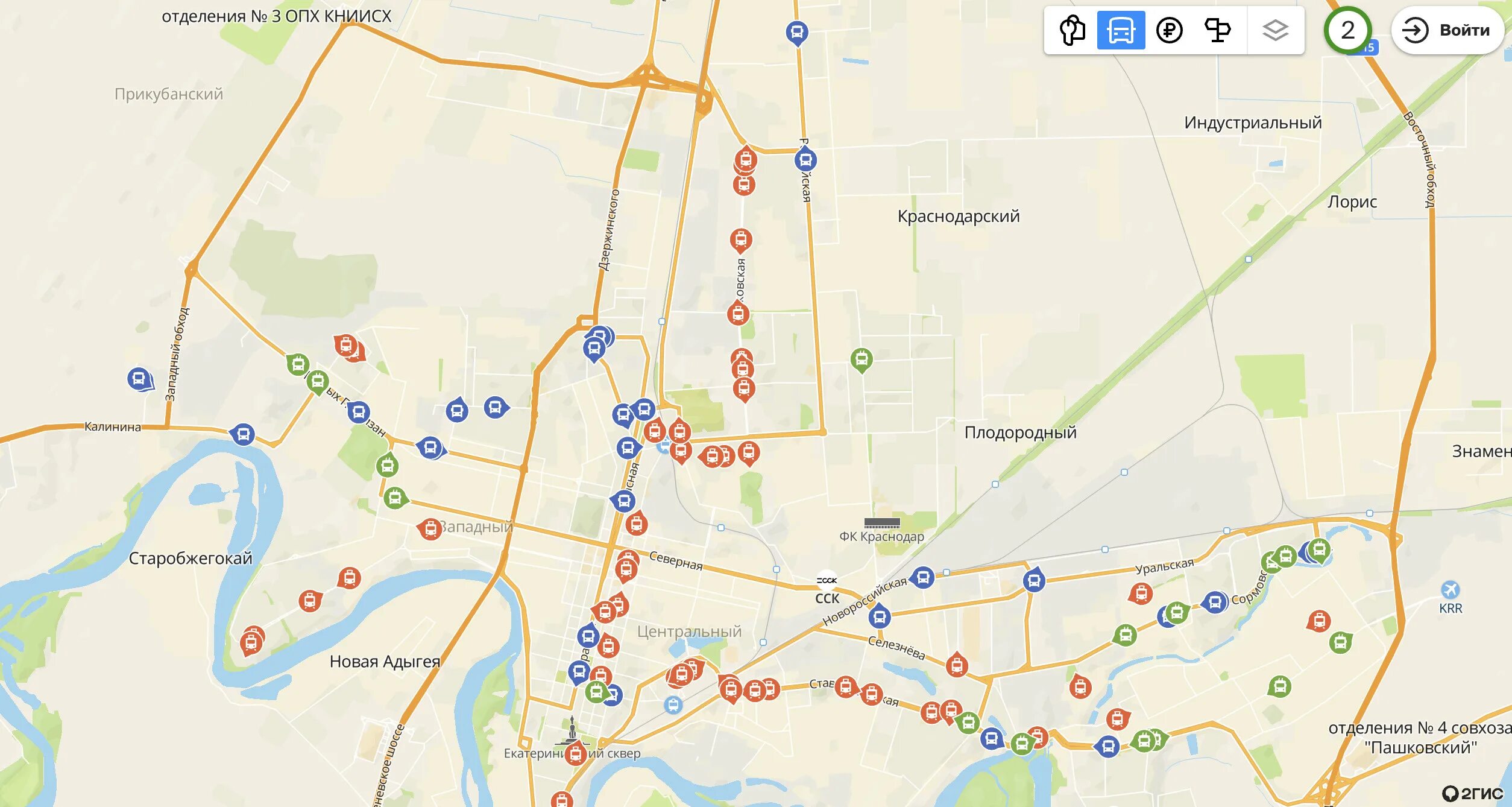 Общественный транспорт Краснодара. 2 ГИС транспорт Краснодар. Транспорт Краснодара на карте.
