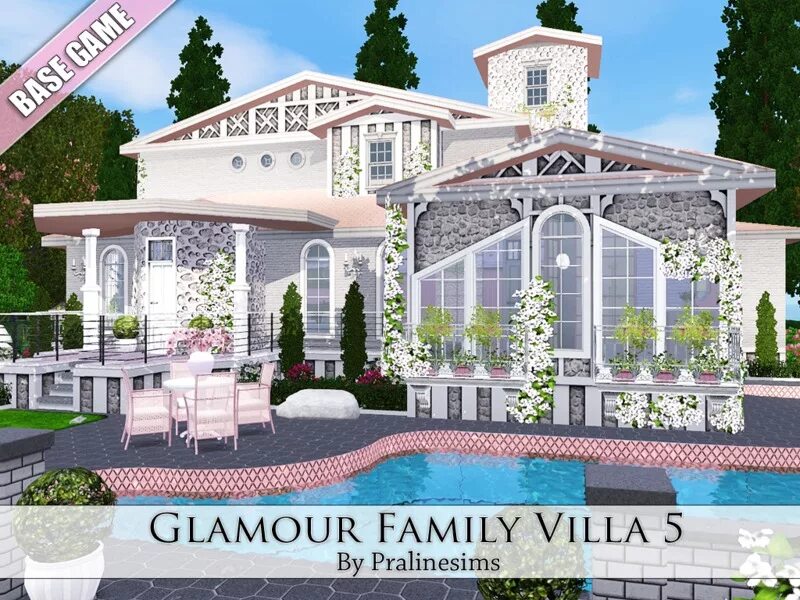 Симс 3 Pralinesims дом Glamour Family Villa 5. Glam вилла. Проект дома Элизабет. Family Villa посуда.