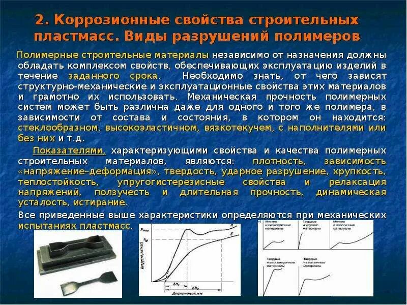 Качества коррозии. Коррозионные характеристики. Типы разрушения материалов. Коррозия полимерных материалов. Виды деструкции полимеров.