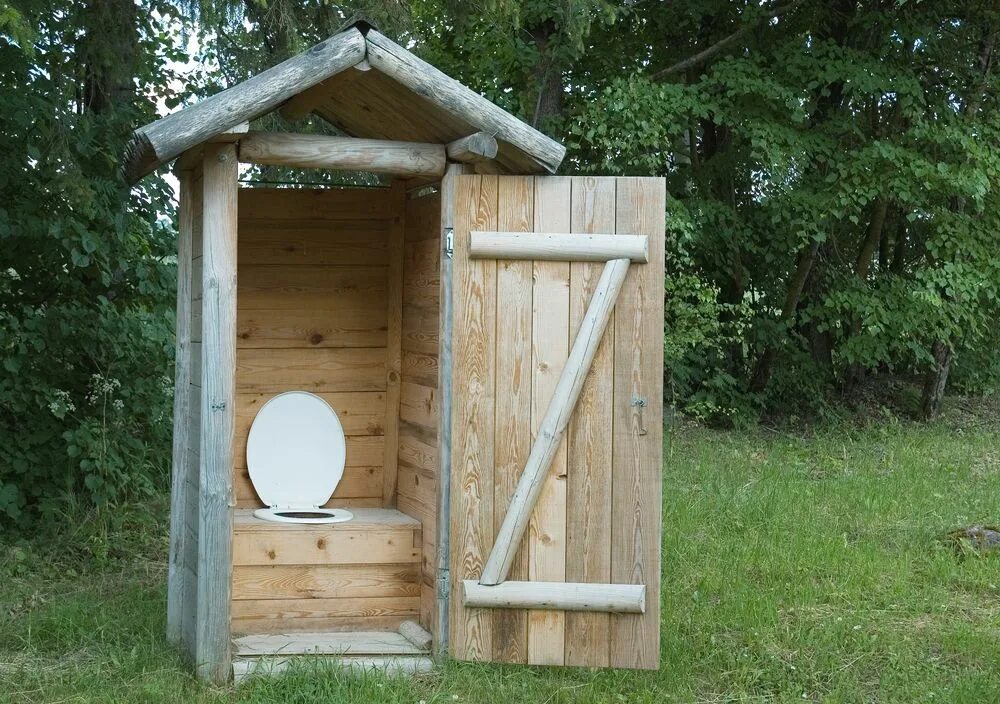 Hubby built this Outhouse for our back yard. Decoration only! Outhouse decor, Ou