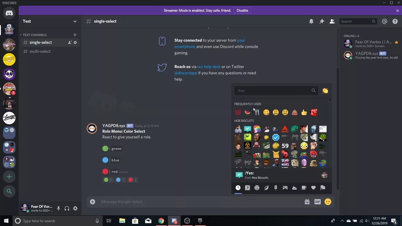 Discord react