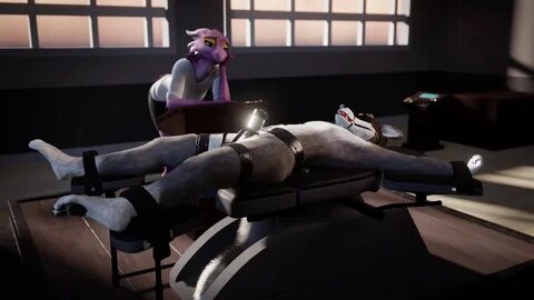 4_toes after_orgasm_torture anthro arms_tied ball_gag barefoot bdsm being_w...