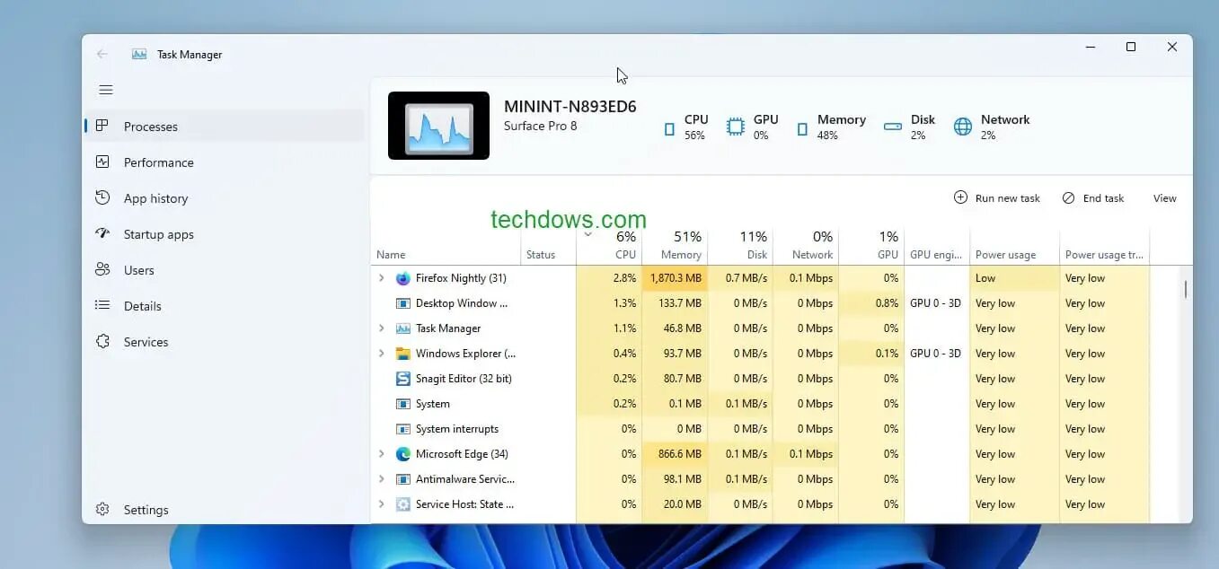 Windows task manager