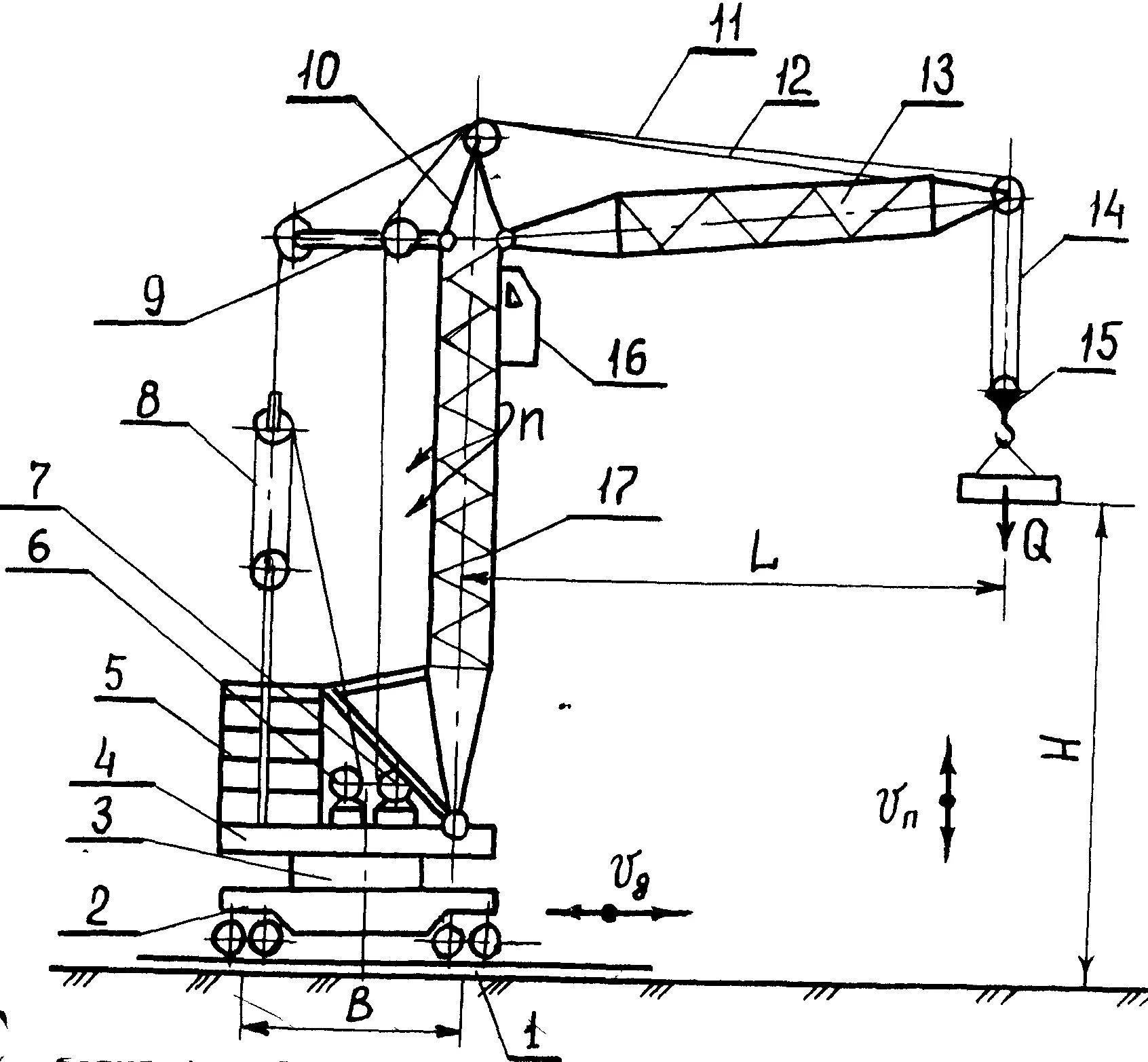 Как работает подъемный. Противовес стрелы крана. Башенный кран схема узлы. Механизм подъема груза башенного крана схема. Стреловой полиспаст башенного крана.