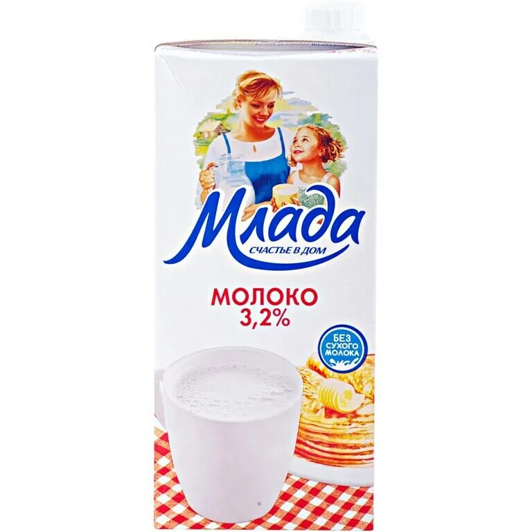 Молоко млада 3,2%. Молоко млада ультрапастеризованное 3.2%, 1 л. Молоко млада 3,2% 1л т/п продукт без ЗМЖ.
