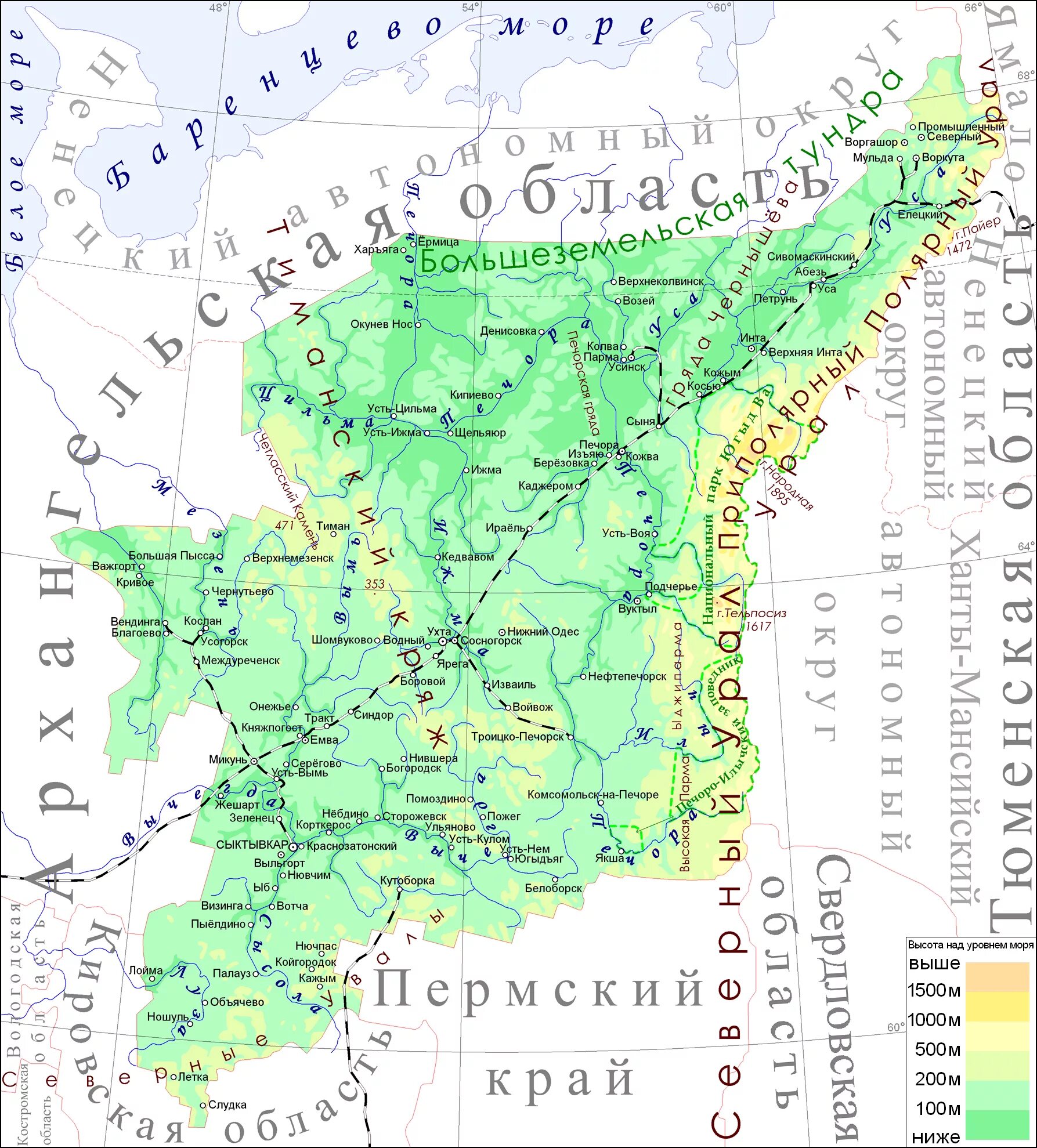 Координаты воркуты. Карта Республики Коми с населенными пунктами. Карта Коми Республики с городами. Республика Коми с картой. Карта Коми Республики с городами подробная.