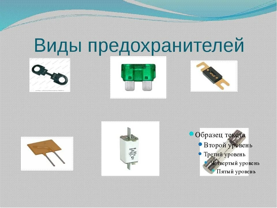 Типы плавких предохранителей