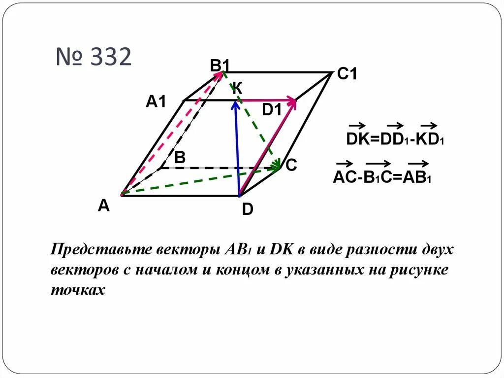 Найти сумму векторов ав