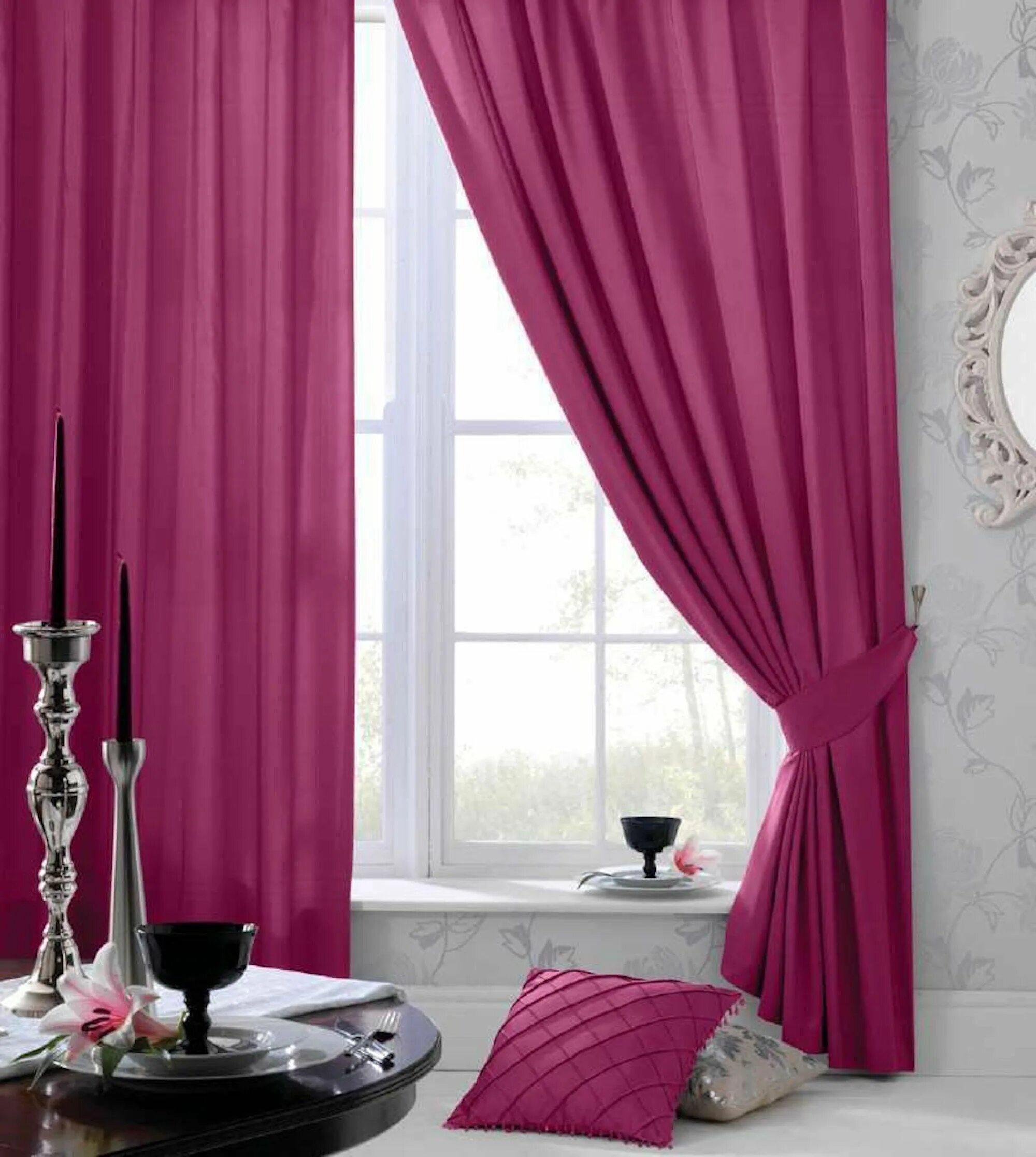 Серо розовые шторы. Малиновые шторы. Розово-малиновые шторы. Розовые шторы.