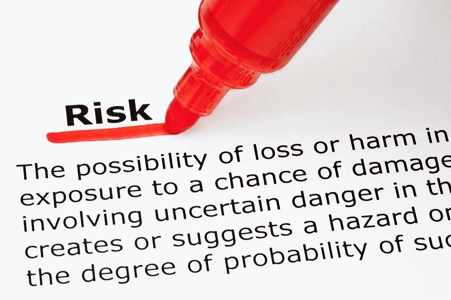 Possible chance. Chance possibility. legal risks.