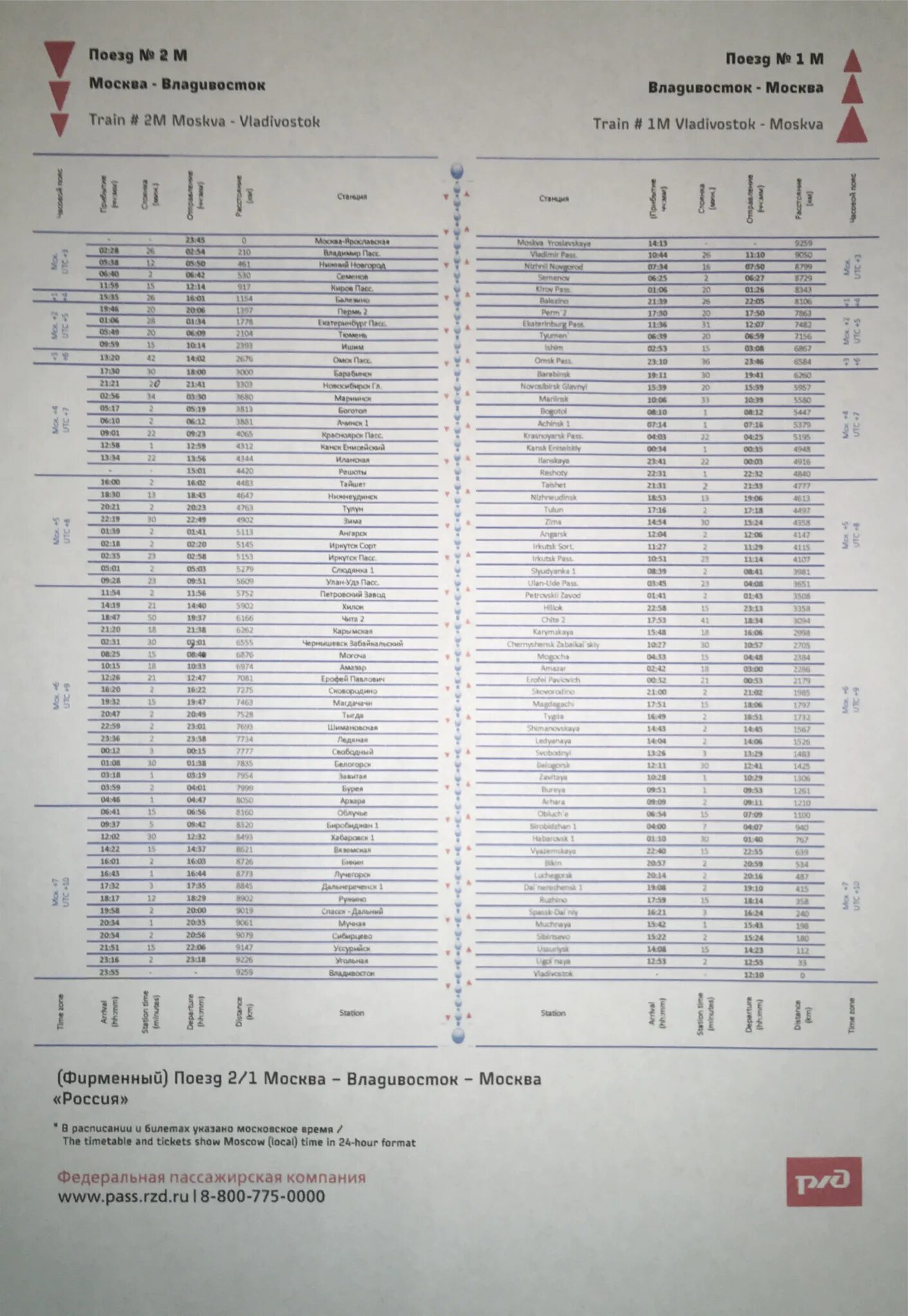 Поезд владивосток москва расписание и остановки