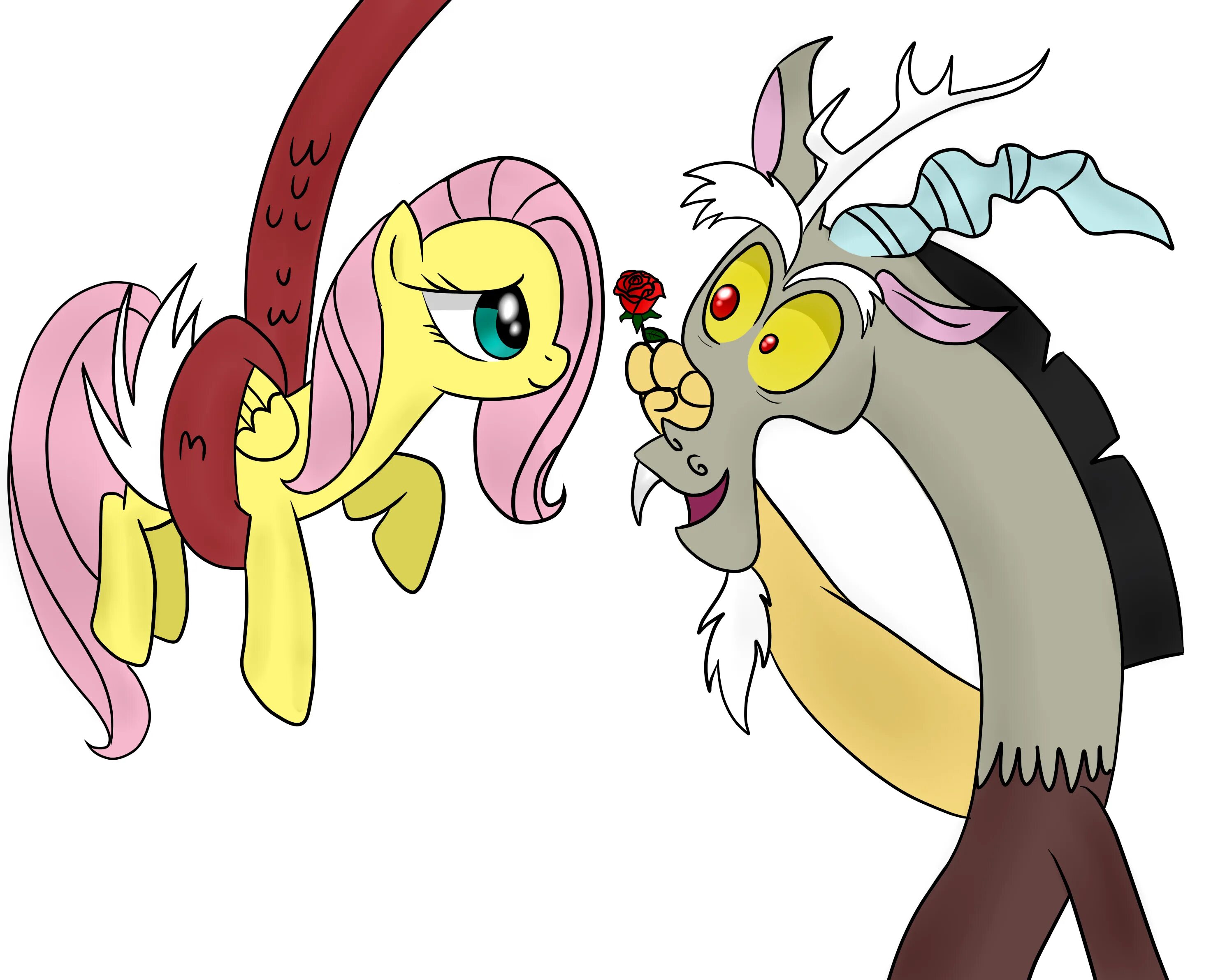 Пони флаттершай и дискорд. My little pony fluttercord. дискорд пони. мой маленький пони дискорд. пони дочка флаттершай и дискорд.