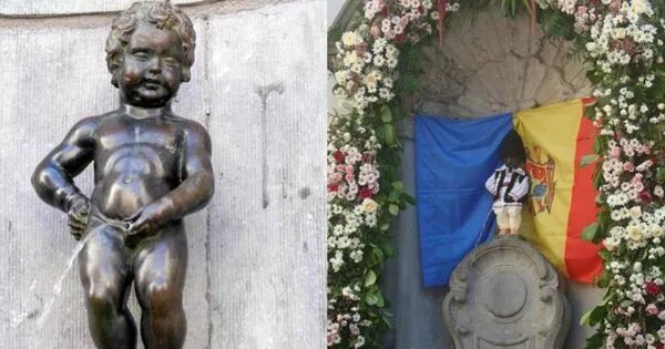 Где находится статуя писающего. Статуя писающего мальчика в бельгии. маннекен пис брюссель. маннекен пис статуя брюссель. фонтан маннекен пис.