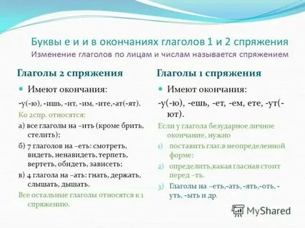 В первом спряжении пишется буква