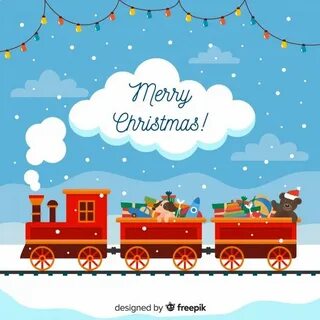 Новогодний поезд рисунок