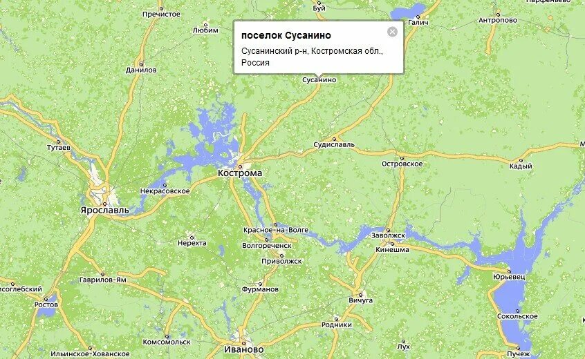 Где находится сусанина