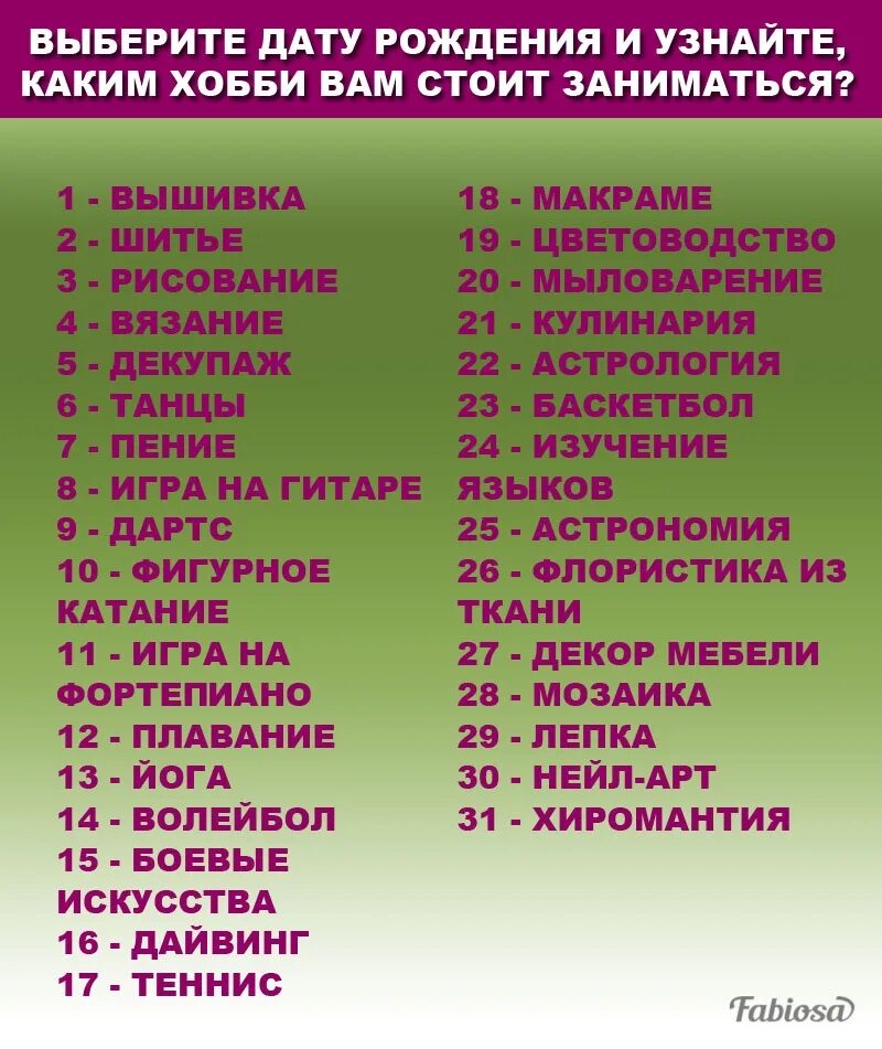 Какая дата рождения. Хобби список. Увлечения список. Хобби-список увлечений. Список хобби и увлечений для девушек.