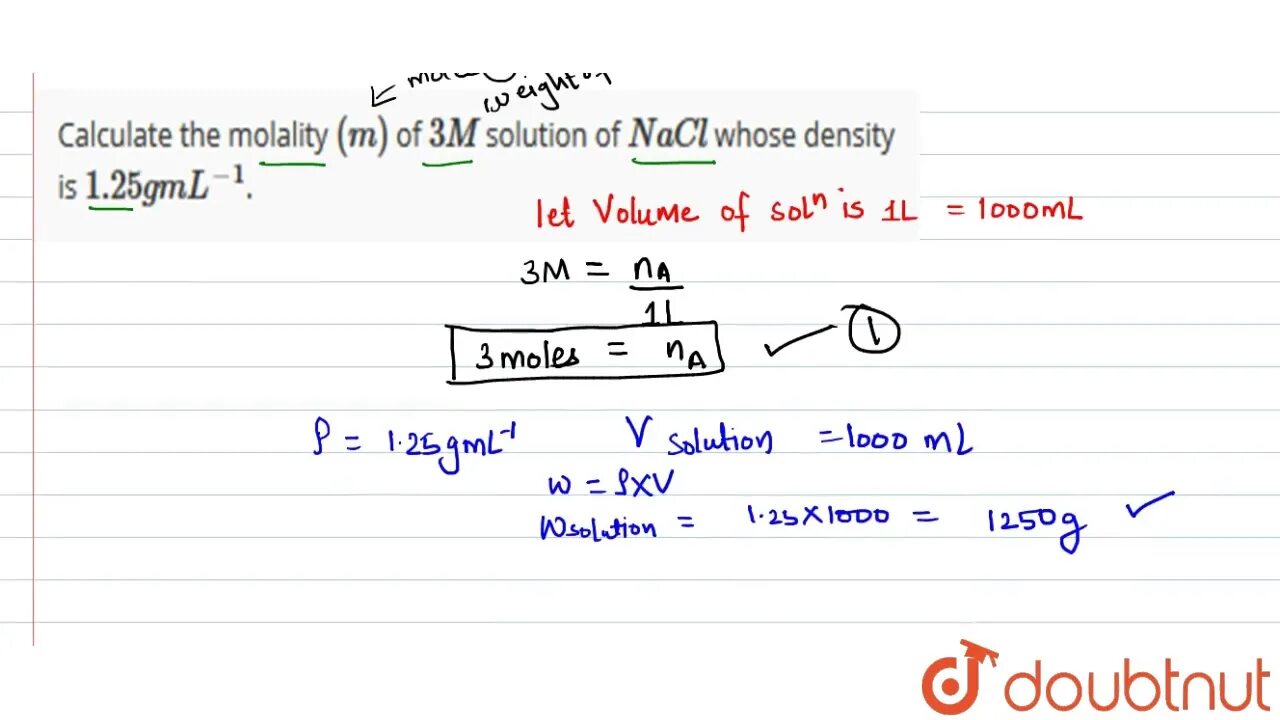 Given solution. Density of 6% NACL solution. Molality. Calculate the molality of 14% solution of fe2(so4)3. Table of density of solutions.